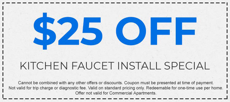 Discount on Kitchen Faucet Install