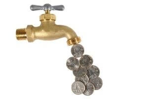 faucet spilling out money