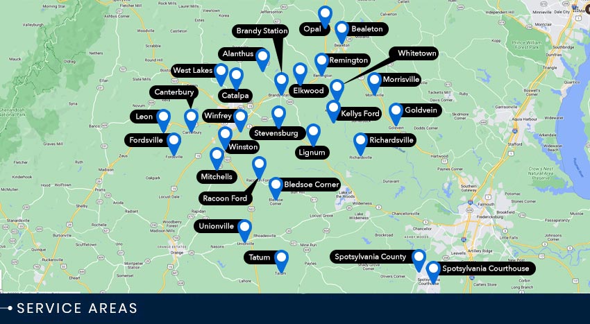 Service Areas in Spotsylvania County, VA